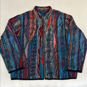 Vintage COOGI Authentic 3D knit Reversible zip up jacket